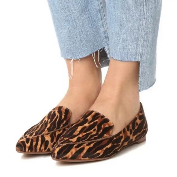 Madewell | Women’s The Lou Loafer Animal Print Calf Hair Slip-On Flats Leopard 7 - Picture 1 of 10